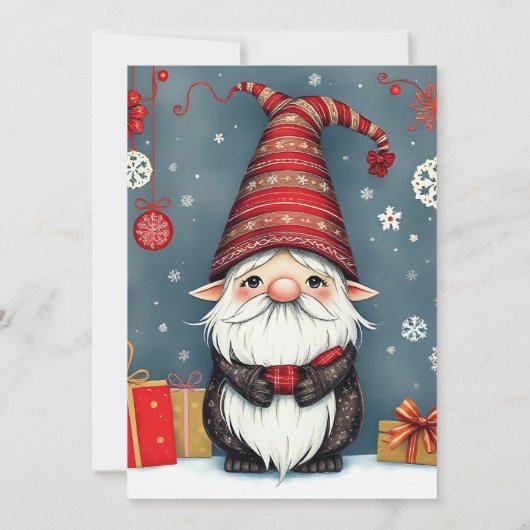 Feestelijke gezellige kerstkabouter in Vermomming (Achterkant)