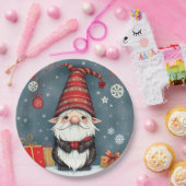 Feestelijke gezellige kerstkabouter in Vermomming Papieren Bordje (Feest)