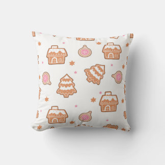 Feestelijke Gingerbread Cookie Naadloos Patroon Kussen