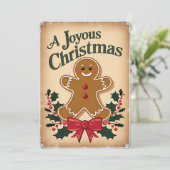 Feestelijke Gingerbread Man Holiday Kaart (Staand voorkant)
