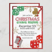 Feestelijke Glitter Kerst Spel Nachtfeest Kaart (Voorkant / Achterkant)