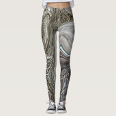 Feestelijke glitter marmer goud beige monogram sch leggings (Voorkant)