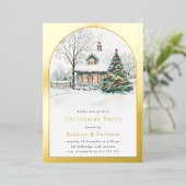Feestelijke Gold Foil Arch Kerstfeest Folie Uitnodiging (Staand Voorkant)