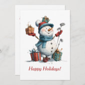 Feestelijke Golf Lover Christmas Kaart (Voorkant / Achterkant)