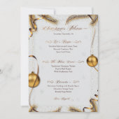 Feestelijke Goud & Wit Kerstdiner Menu Kaart (Voorkant)