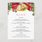 Feestelijke gouden klokken kerstdiner menu (Voorkant)