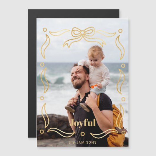 Feestelijke gouden lijn getrokken lint Lijst 1-fot (Voorkant / Achterkant)