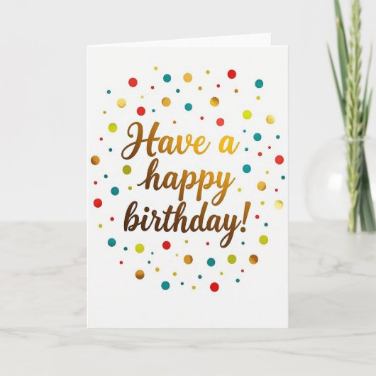Feestelijke Gouden Script Kaart (Voorkant)