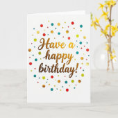 Feestelijke Gouden Script Kaart (Gele Bloem)