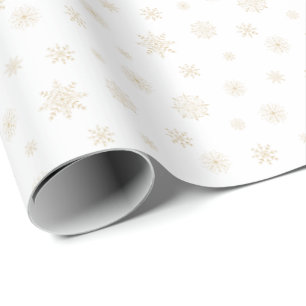 Feestelijke gouden sneeuwvlok patroon cadeaupapier