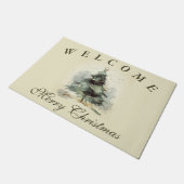 Feestelijke Gouden Welkom Vrolijk Kerstfeest Deurmat (Schuin)