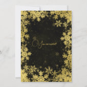 Feestelijke Gouden Zwarte Folie Sneeuwvlokken Kers Kaart (Achterkant)