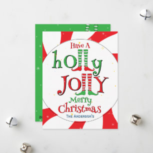 Feestelijke Grappige Kerst Elfachtige Kerstmis Elf Feestdagenkaart