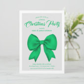 Feestelijke Green Bow kerstfeest Kaart (Staand voorkant)