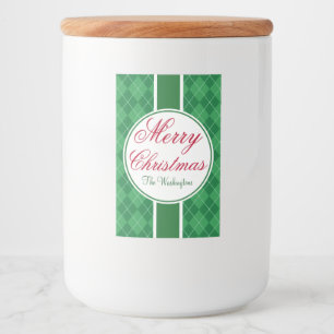 Feestelijke Groene Eten en Drank Etikettenreeks Voedselcontainer Etiket