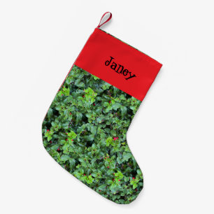Feestelijke groene hulstbes Kerstmis Kleine Kerstsok