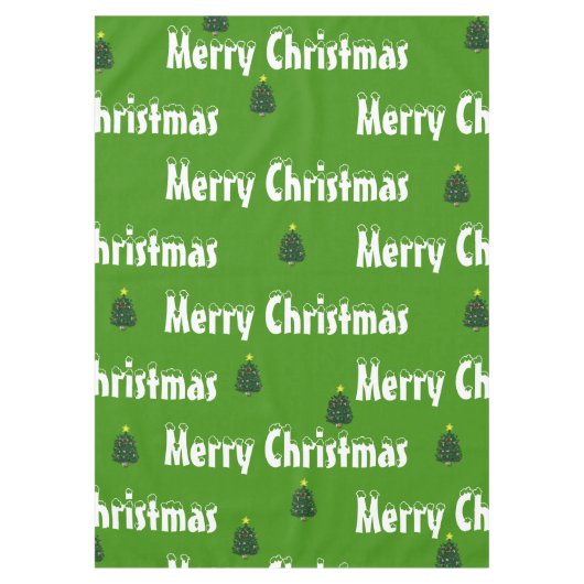 Feestelijke groene kerstbomen tafelkleed (Voorkant)