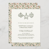 Feestelijke groene rode bessen kerstfeest kaart (Voorkant / Achterkant)