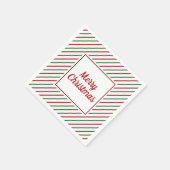 Feestelijke Groene Rode Strepen Kerstmis Servet (Hoek)