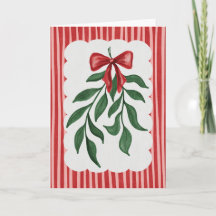 Feestelijke Groene Waterverf Kerstkaart