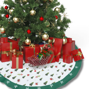 Feestelijke Groene Waterverf Pine Trees Holly Holi Kerstboom Rok