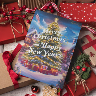 Feestelijke Groeten: Kerstboom en Cadeaus Briefkaart