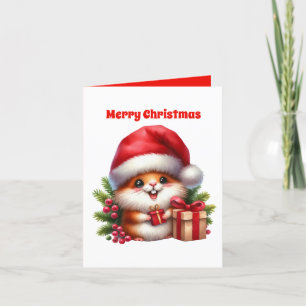 Feestelijke Hamster Prettig Kerstfeest Feestdagen Kaart