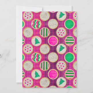 Feestelijke handgeschilderde suikerkoekjes op hete feestdagenkaart