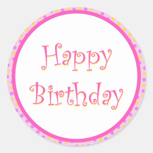 Feestelijke Happy Birthday Sticker (Voorkant)