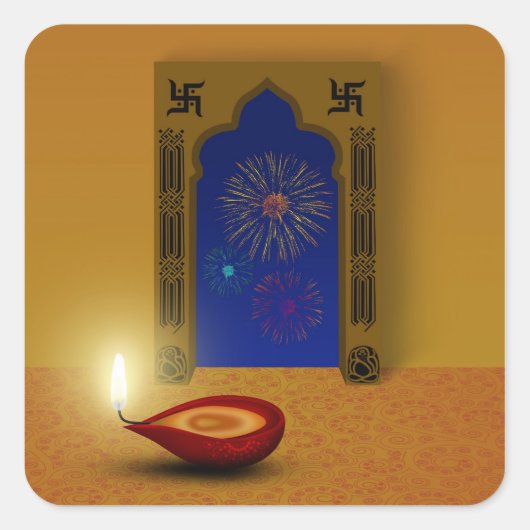 Feestelijke Happy Diwali - Sticker (Voorkant)
