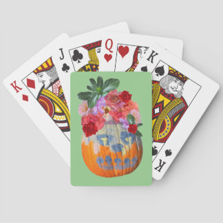 Feestelijke Herfst Pompoen Bloem Pokerkaarten