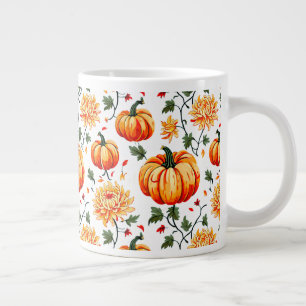 Feestelijke Herfst Pompoenen en Chrysanten Extra Grote Beker