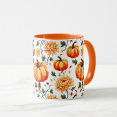 Feestelijke herfstpompoenen en chrysanten mok (Voorkant rechts)