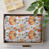Feestelijke herfstpompoenen en chrysanten tissuepapier (Geschenk)