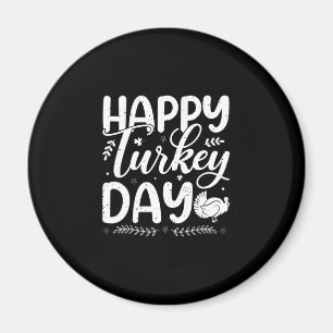 Feestelijke herfsttypografie "Happy Turkey Day" Magneet