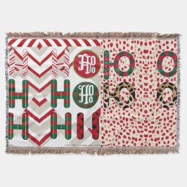 Feestelijke "HO HO" Christmas Fleece & Sherpa Blan Deken