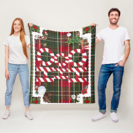 Feestelijke "HO HO" Christmas Fleece & Sherpa Blan Deken
