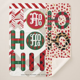 Feestelijke "HO HO" Christmas Fleece & Sherpa Blan Deken