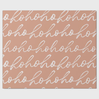 Feestelijke "Ho Ho Ho" roze inpakpapier