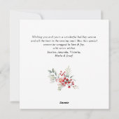 Feestelijke Holly Berry Kerstkrans Modern Feestdagenkaart (Achterkant)