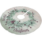 Feestelijke Holly en Ivy Wreath Plum Kerstboom Rok (Gekanteld)