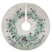 Feestelijke Holly en Ivy Wreath Plum Kerstboom Rok (Voorkant)