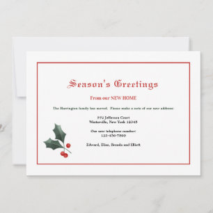 Feestelijke Holly Holiday Moving Kaart