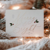 Feestelijke Holly Merry en Bright Folie Holiday Ka Folie Feestdagenkaart