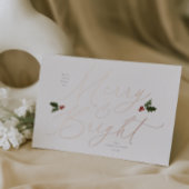 Feestelijke Holly Merry en Bright Folie Holiday Ka Folie Feestdagenkaart
