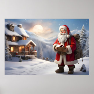 Feestelijke home decor muurkunst | Santa muurkunst Poster