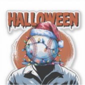 Feestelijke honkbal: Halloween ontmoet Kerstmis Sticker (Voorkant)