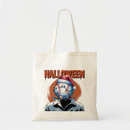 Feestelijke honkbal: Halloween ontmoet Kerstmis Tote Bag (Voorkant)