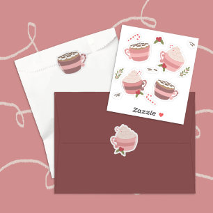 Feestelijke Hot Cocoa Mokken Doodle Sticker Pack