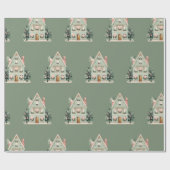 Feestelijke huizen inpakpapier (Vlak)